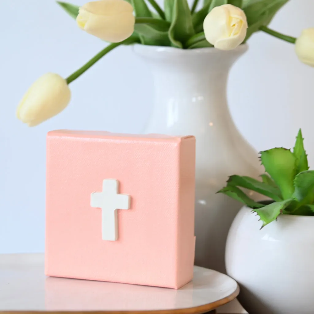 4"x4" Clay Cross Canvas Coral