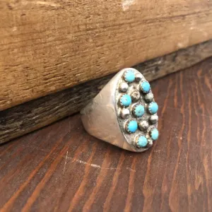 8-Stone Turquoise Studded Ring | Vintage