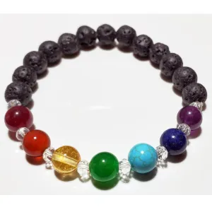 8mm Lava Beaded Elastic Stretch Bracelet for Essential Oils