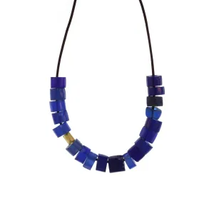 A Blue Antique Glass Bead Necklace