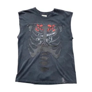 ACDC T-shirt with Leather Ribcage Appliqué