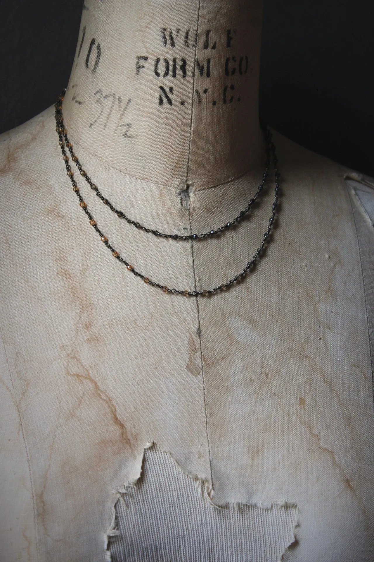All Hallow's Eve. Hand-beaded Faceted Crystal Necklace.
