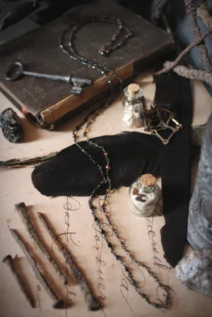 All Hallow's Eve. Hand-beaded Faceted Crystal Necklace.
