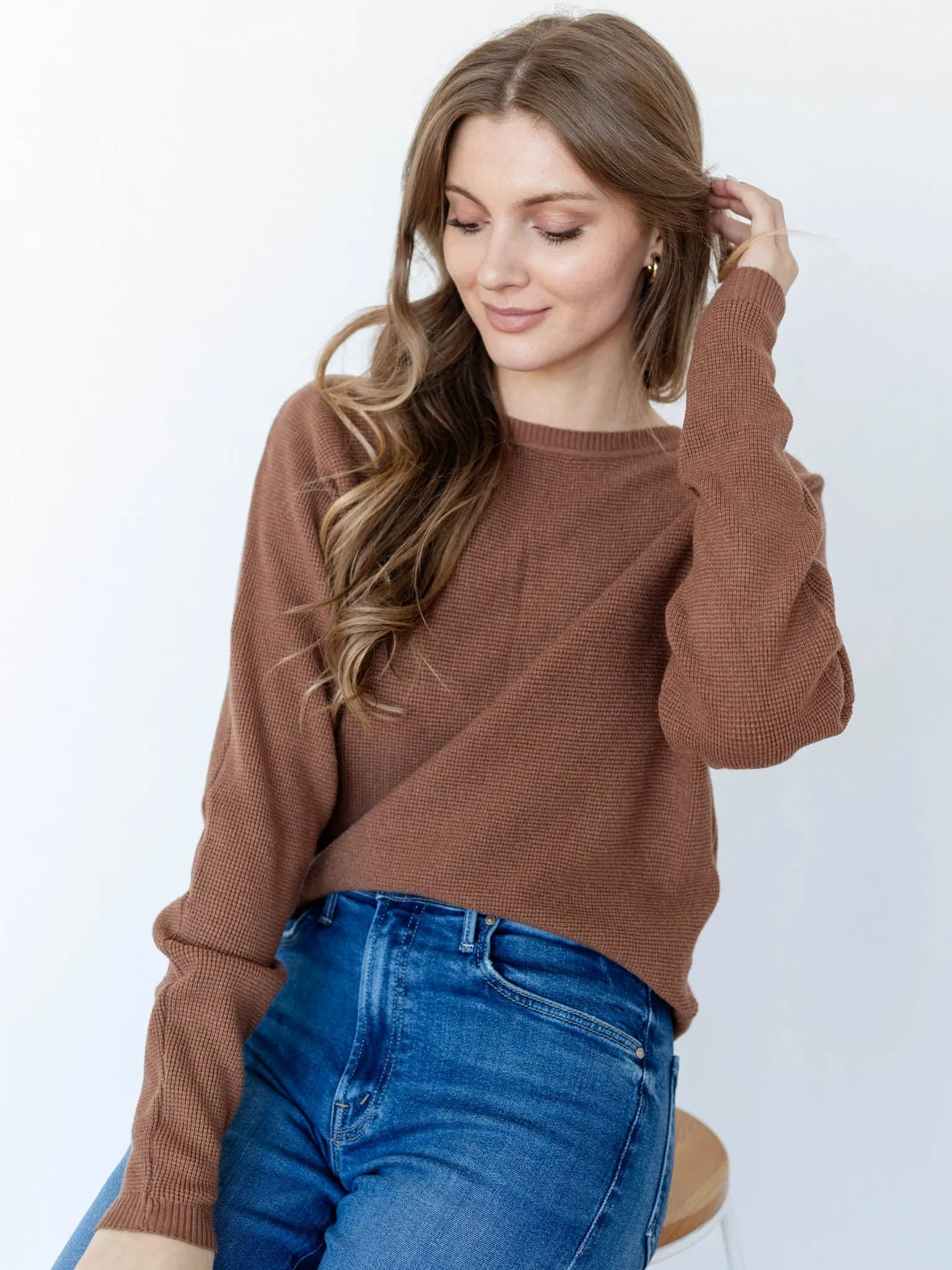 Allie Rose Waffle Texture Sweater