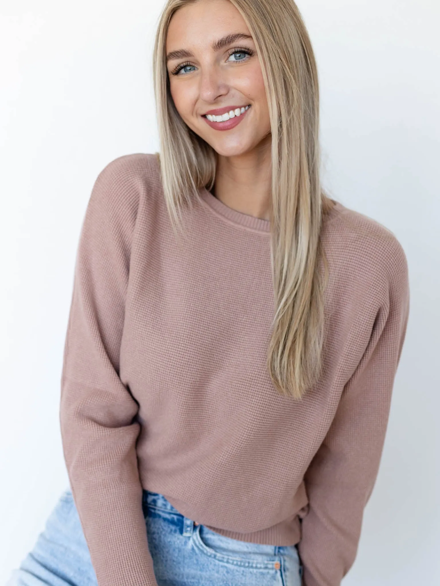 Allie Rose Waffle Texture Sweater
