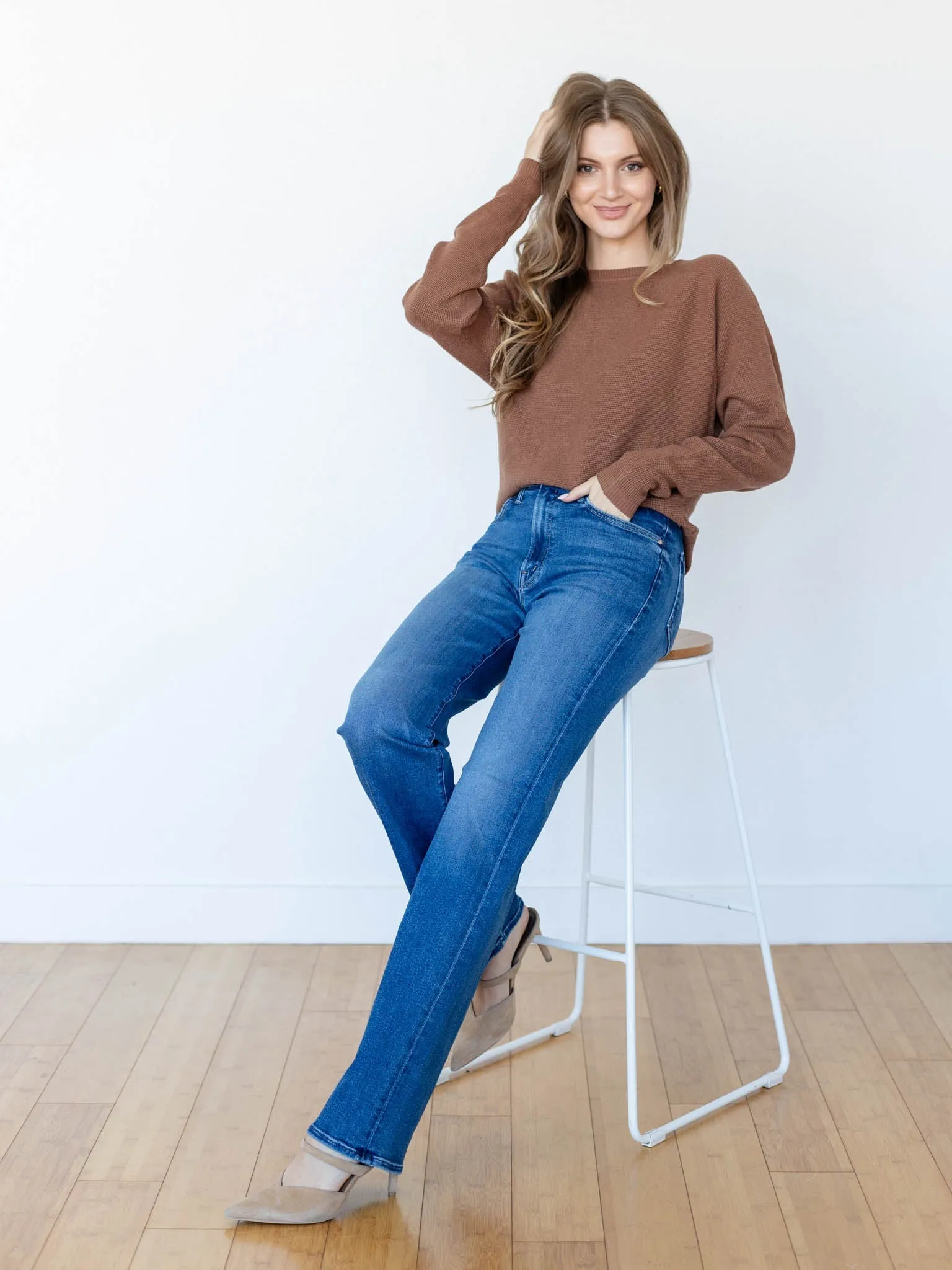 Allie Rose Waffle Texture Sweater