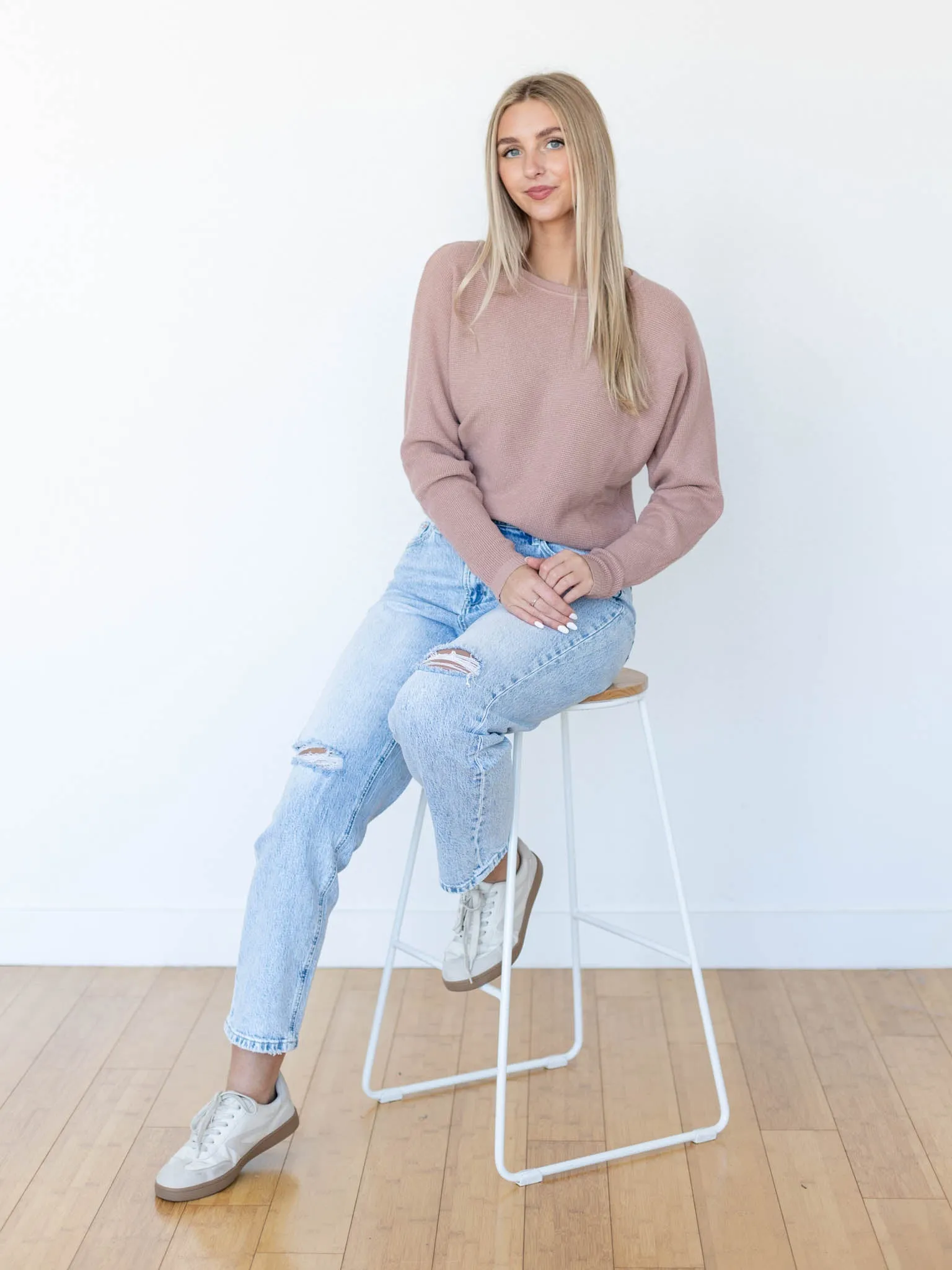 Allie Rose Waffle Texture Sweater