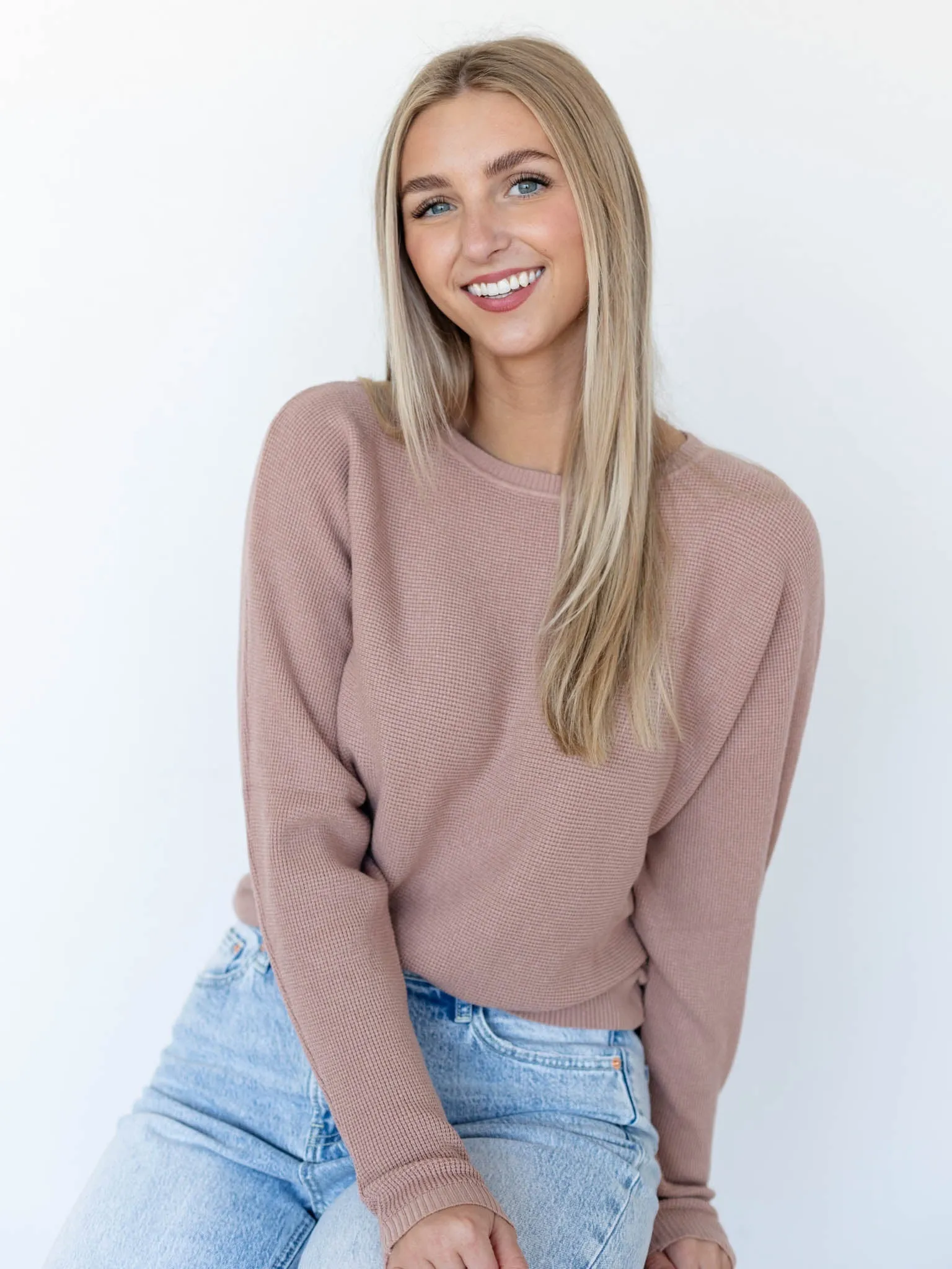 Allie Rose Waffle Texture Sweater