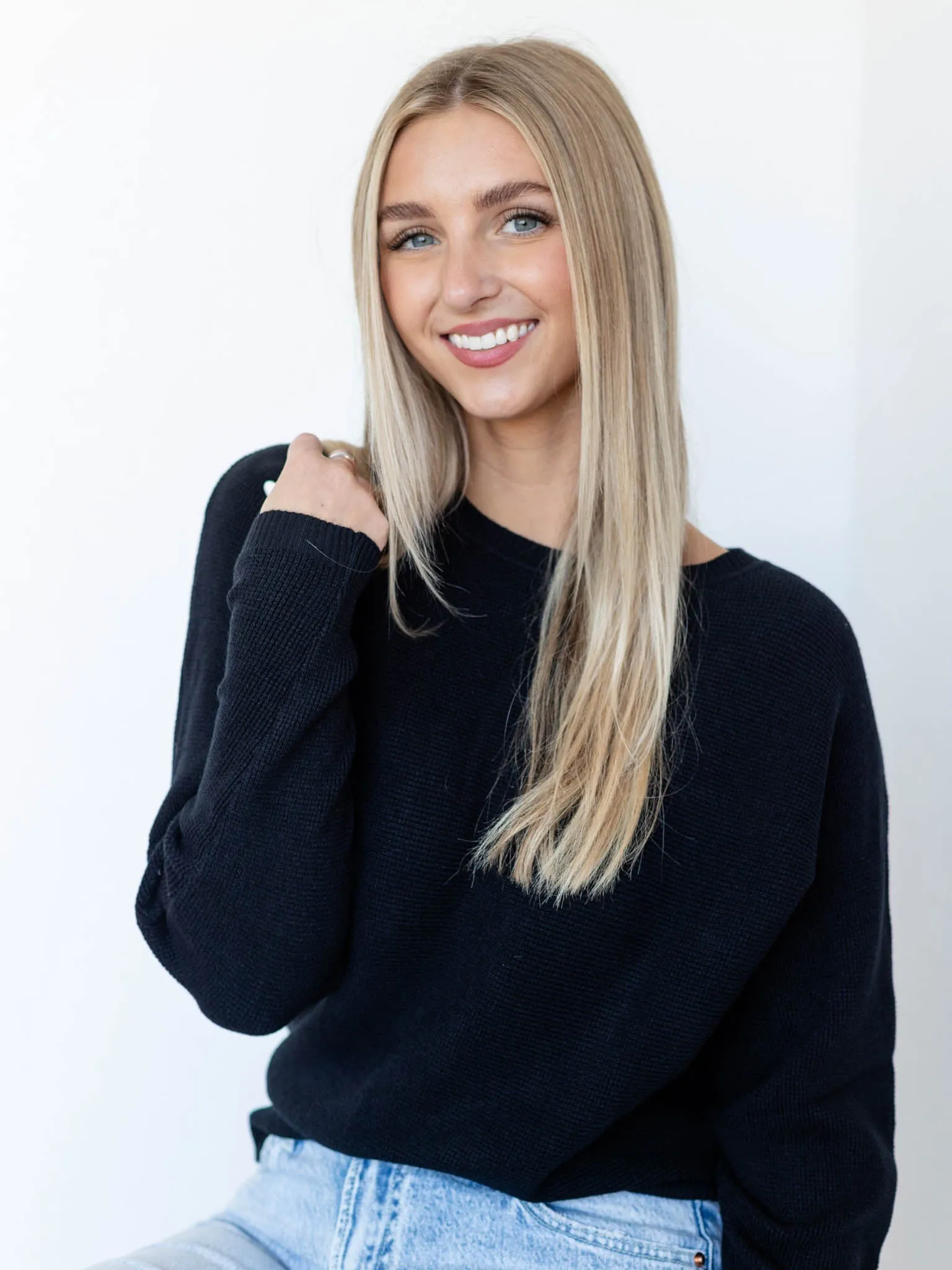 Allie Rose Waffle Texture Sweater