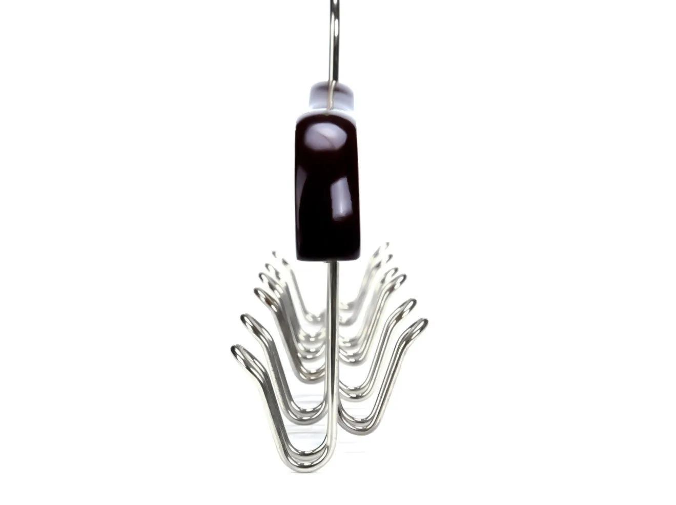 Amber Home Gugertree Wooden Collection Multifunctional Closet Accessories 12 Belt and Tie Hanger Cherry Color (Chrome Hook)