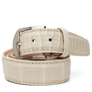 American Alligator Custom Belt 40mm in White Smoke