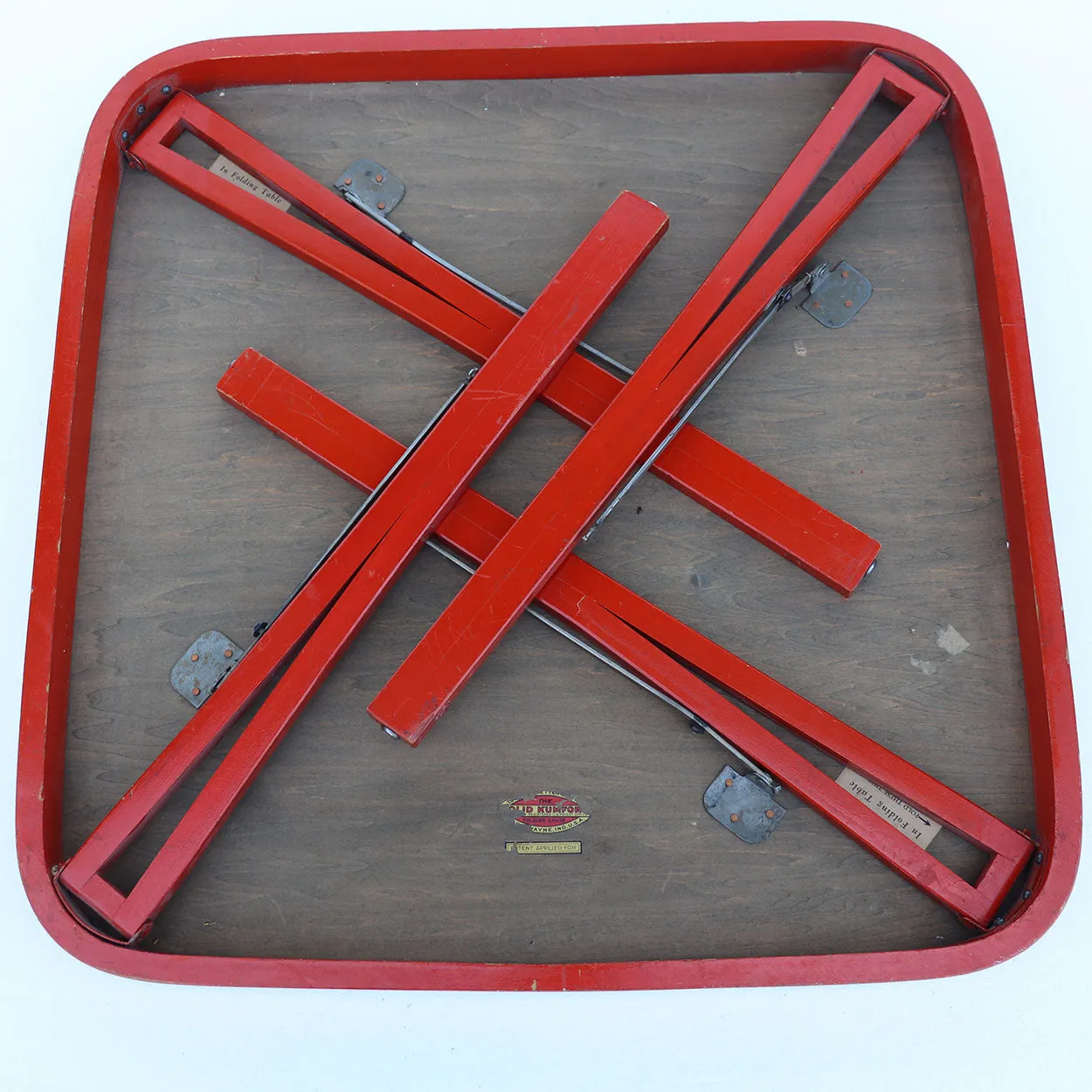 American Louis Rastetter Painted Wood Mahjong/Games Table, 4 Chairs, Games