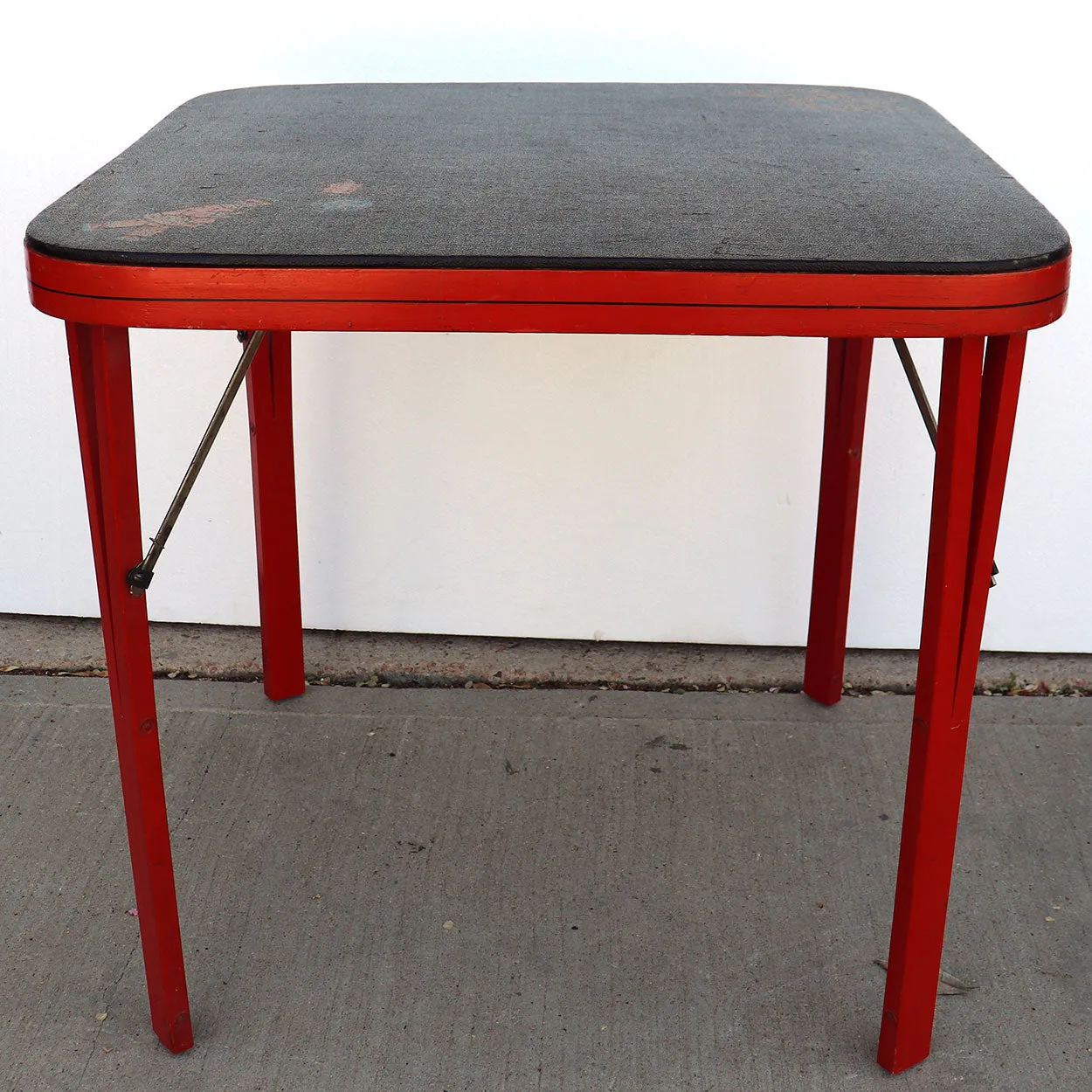 American Louis Rastetter Painted Wood Mahjong/Games Table, 4 Chairs, Games