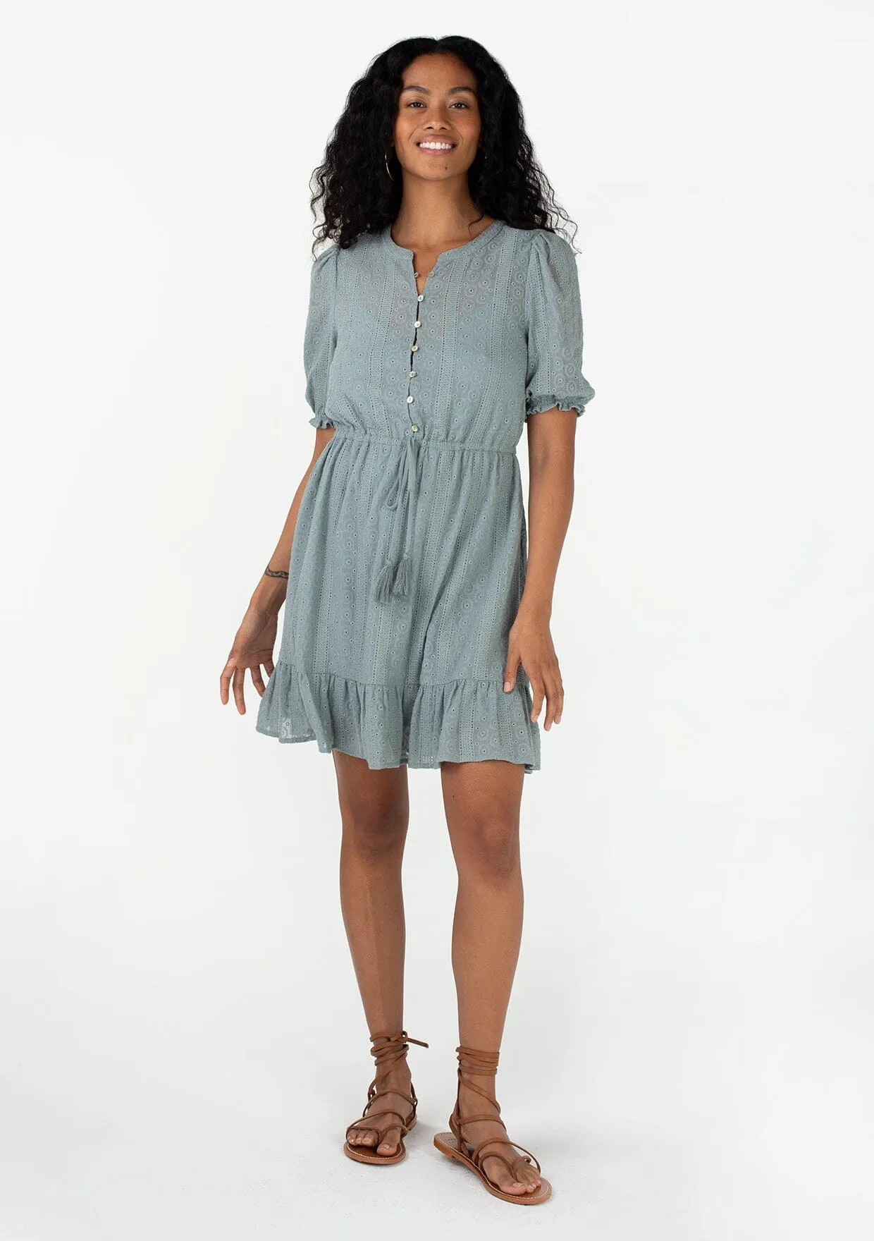 Annika Eyelet Mini Dress