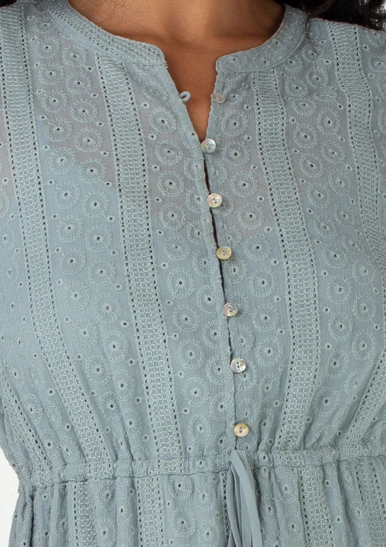 Annika Eyelet Mini Dress