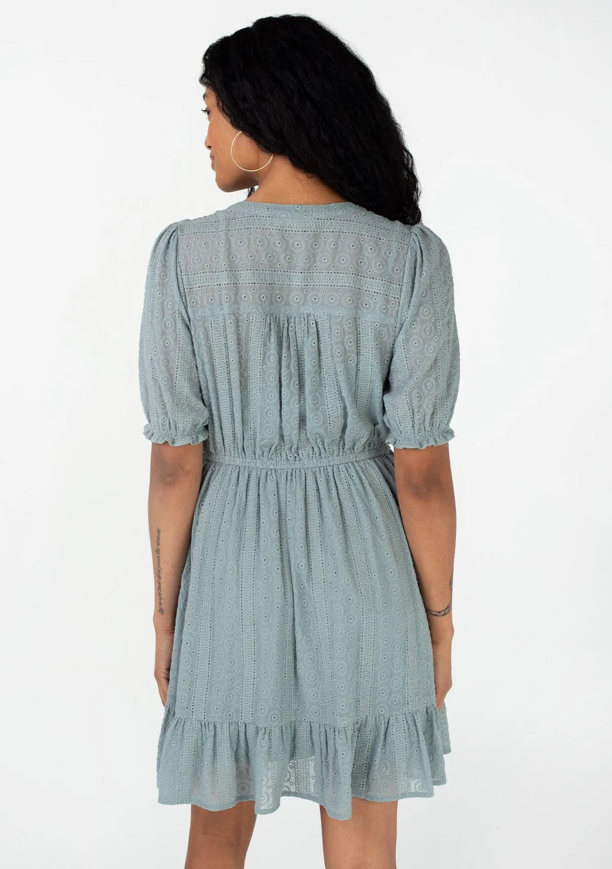 Annika Eyelet Mini Dress
