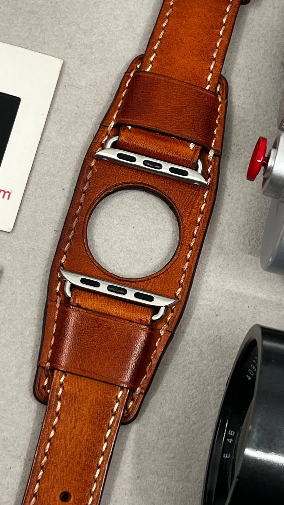 Apple Watch Band in Bund Strap, Apple Watch Ultra 49mm 41mm, Vintage Brown Aged Leather Apple Watch Band Women