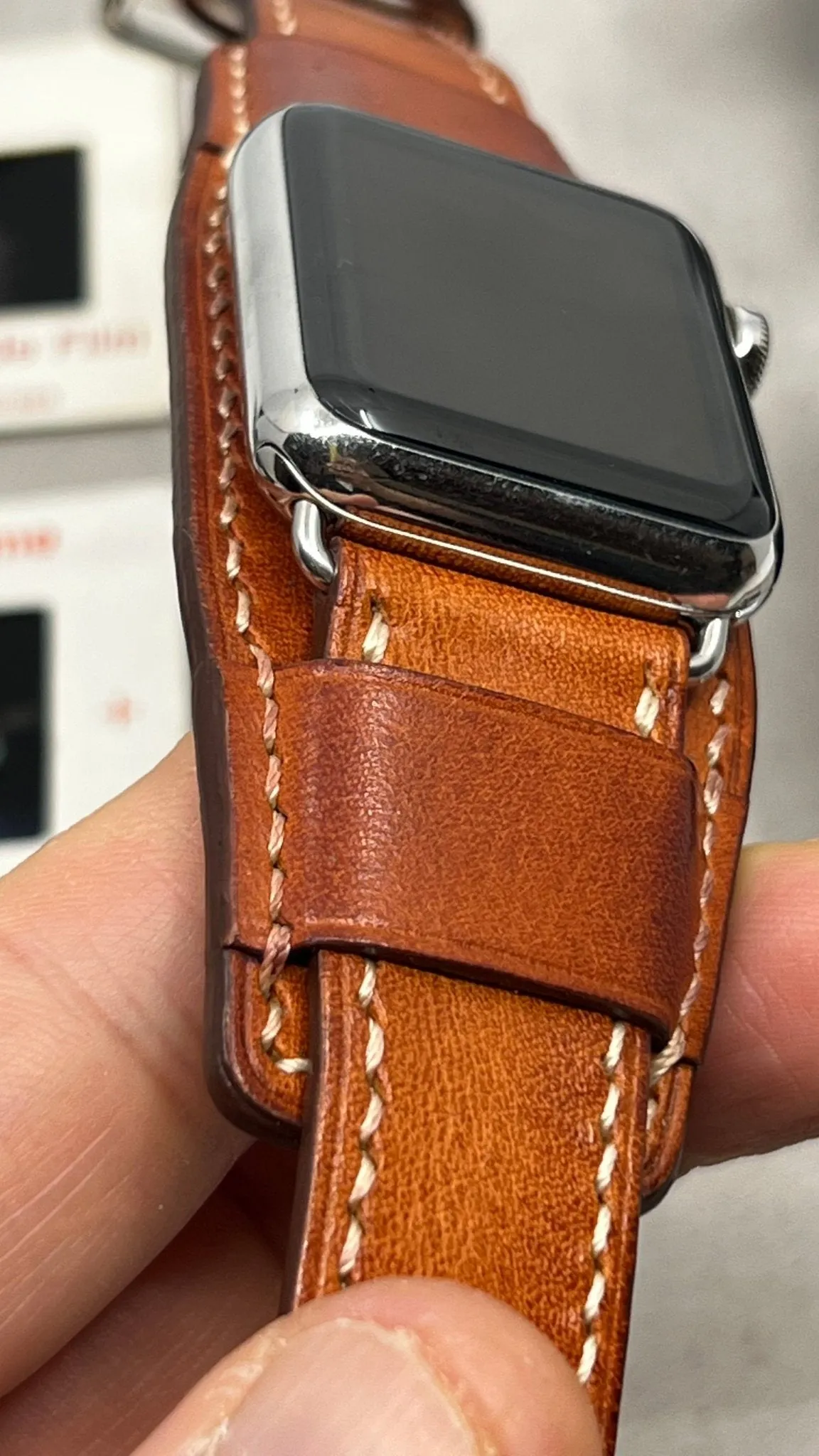 Apple Watch Band in Bund Strap, Apple Watch Ultra 49mm 41mm, Vintage Brown Aged Leather Apple Watch Band Women