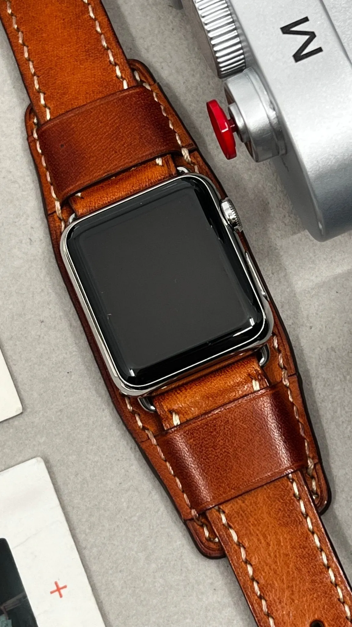 Apple Watch Band in Bund Strap, Apple Watch Ultra 49mm 41mm, Vintage Brown Aged Leather Apple Watch Band Women