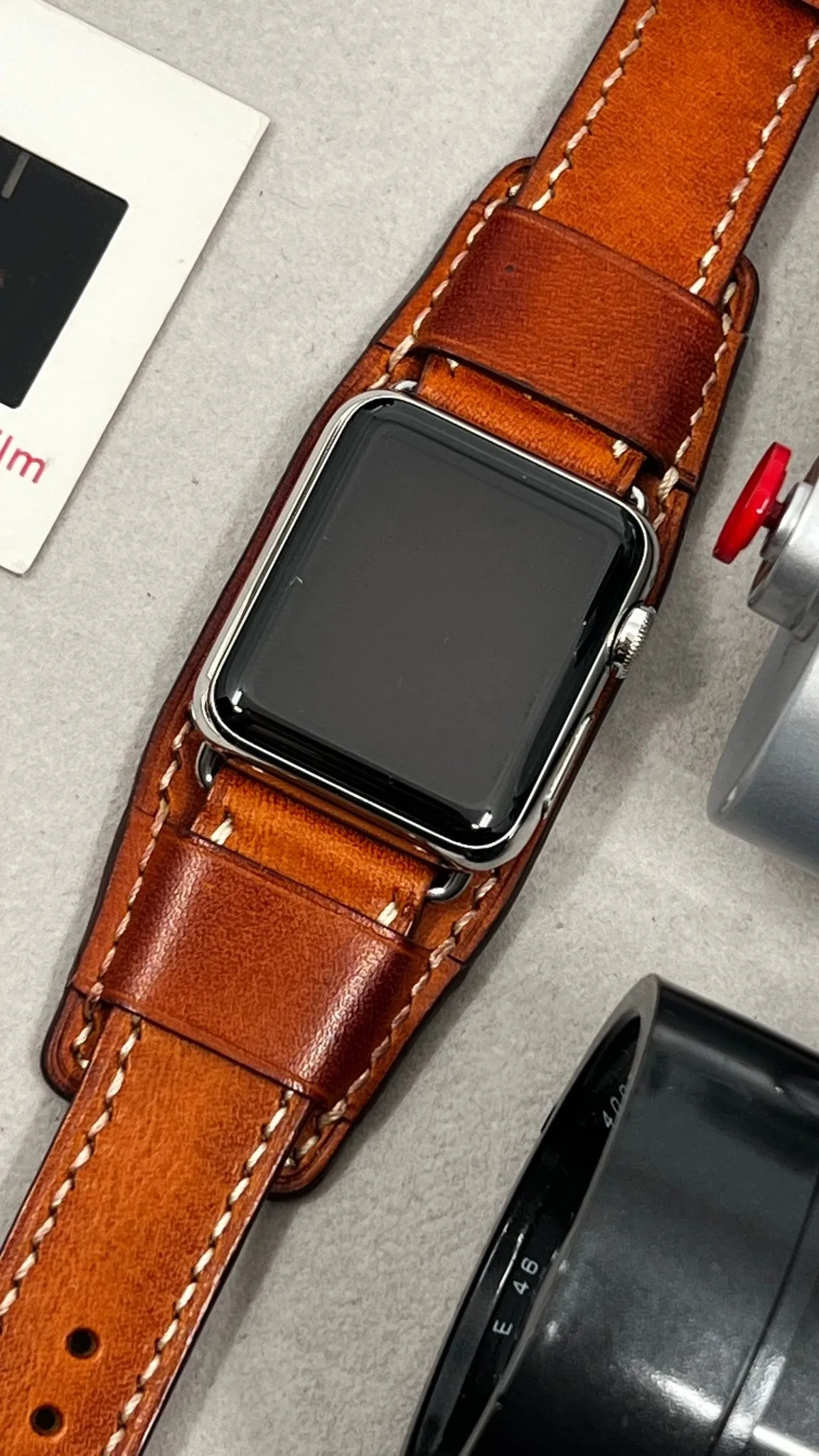 Apple Watch Band in Bund Strap, Apple Watch Ultra 49mm 41mm, Vintage Brown Aged Leather Apple Watch Band Women