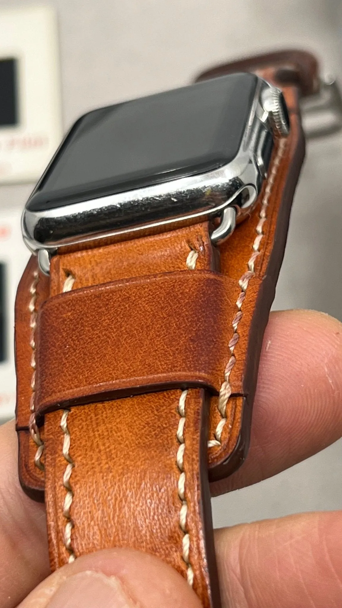 Apple Watch Band in Bund Strap, Apple Watch Ultra 49mm 41mm, Vintage Brown Aged Leather Apple Watch Band Women