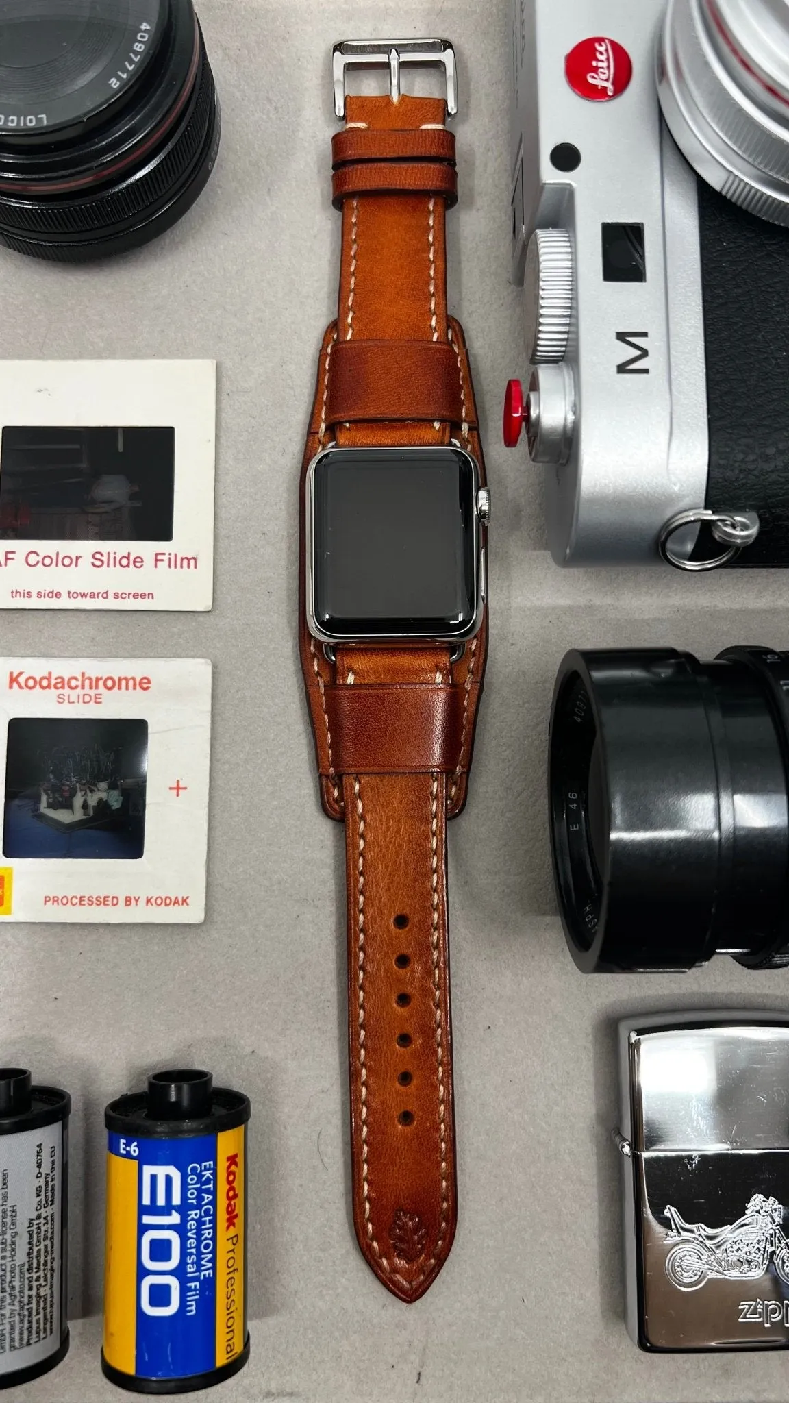 Apple Watch Band in Bund Strap, Apple Watch Ultra 49mm 41mm, Vintage Brown Aged Leather Apple Watch Band Women