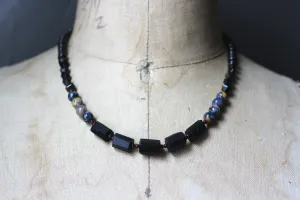 Ashlar. Black Tourmaline Beaded Necklace.