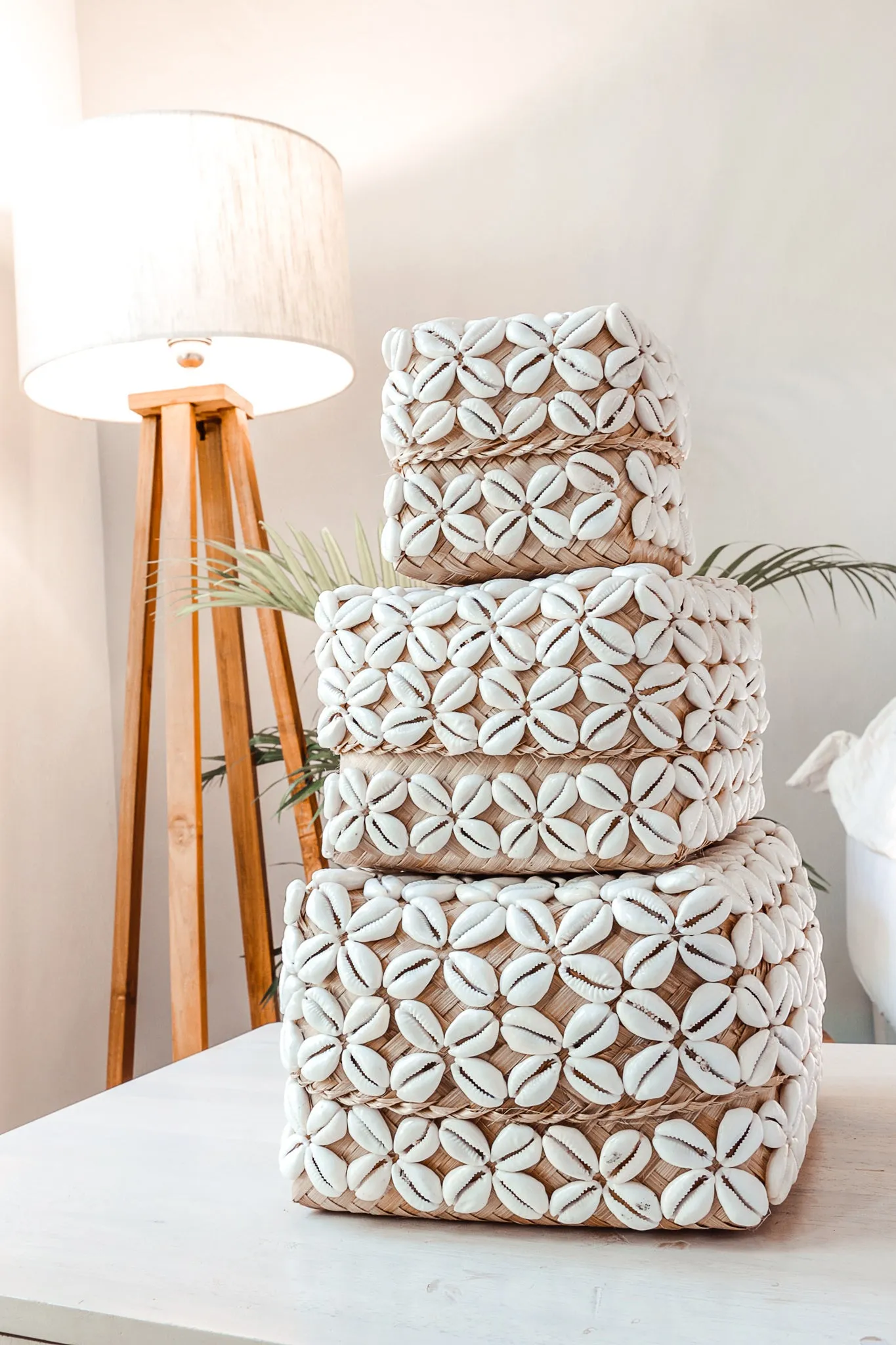 Bali Decorative Cowrie Shell Beaded Box