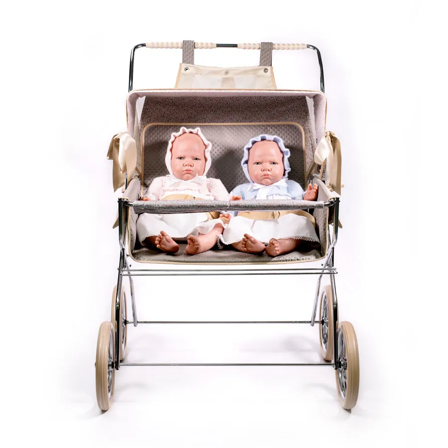 Bebelux Vintage Grey Twin Pushchair 2330-GEM-G