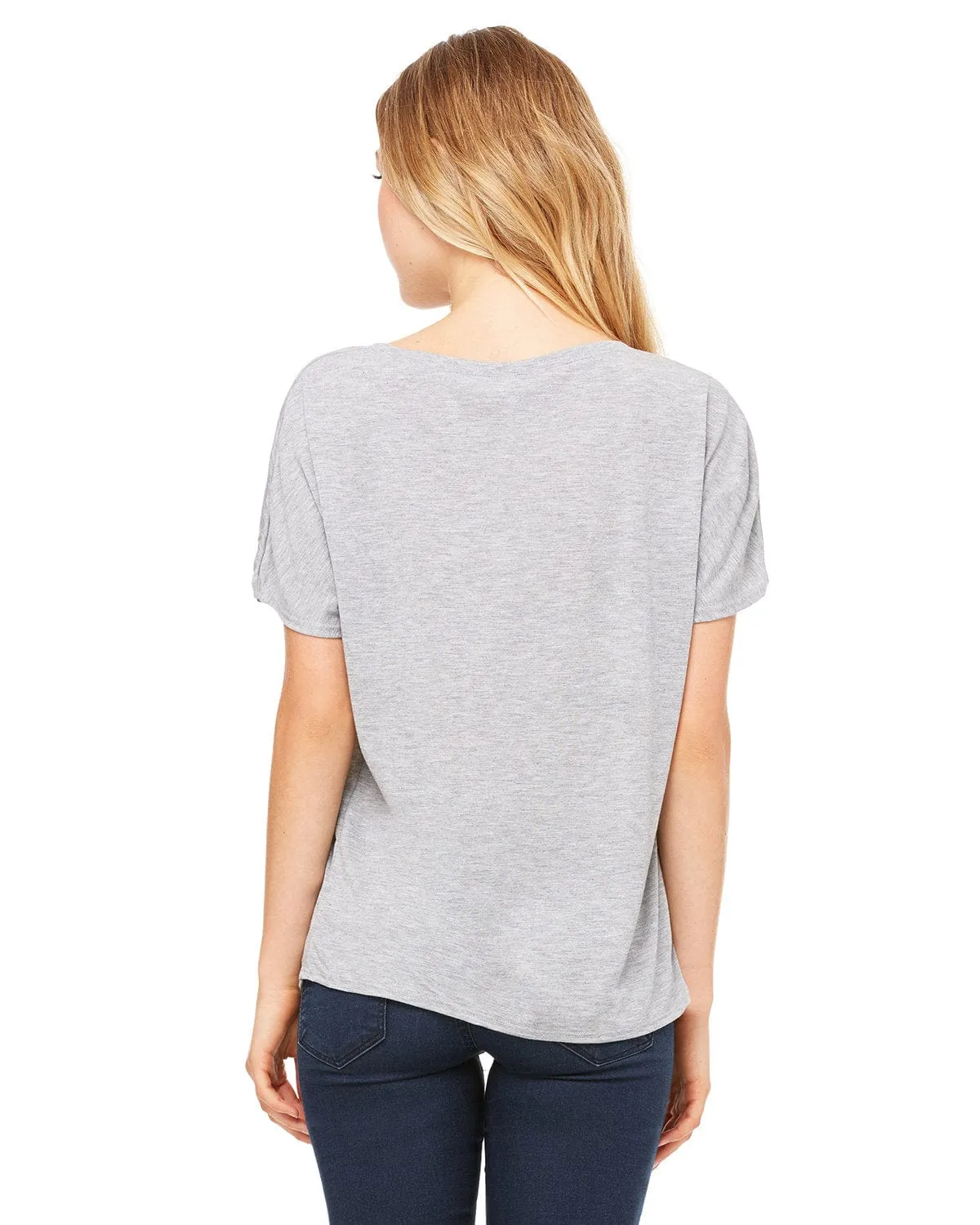 Bella Canvas Ladies Flowy Simple V-Neck T-Shirt | Athletic Heather