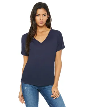 Bella Canvas Ladies Flowy Simple V-Neck T-Shirt | Midnight