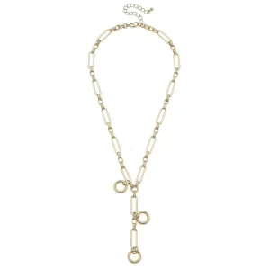 Bella Lariat Multi Charm Necklace Base in Shiny Gold