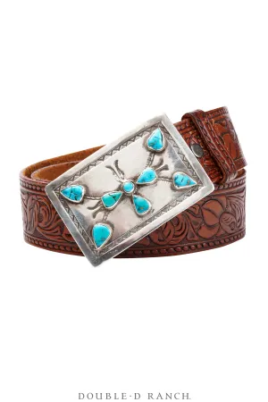 Belt, A Vintage, Buckle, Concho, Turquoise, Vintage ‘50s, 673