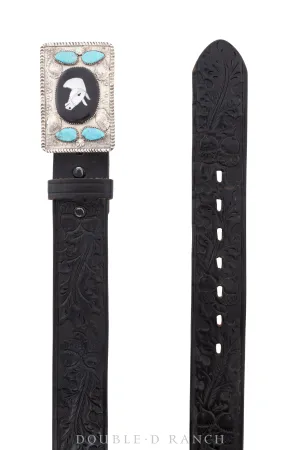 Belt, A Vintage, Buckle Horse Profiles, Simplicio, Hallmark, Vintage, 537