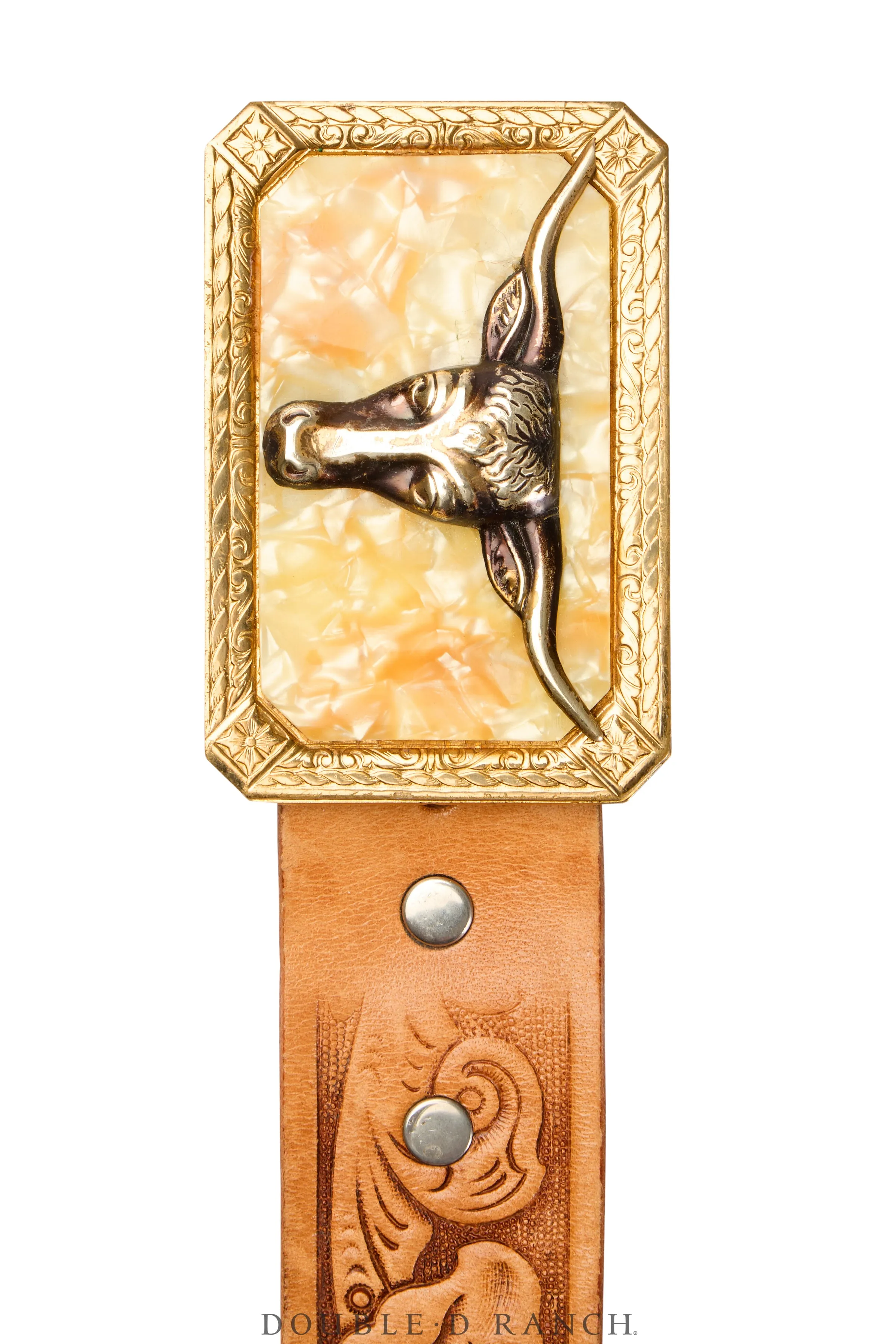 Belt, A Vintage, Buckle, Western, Enamel, Longhorn, Vintage, 692