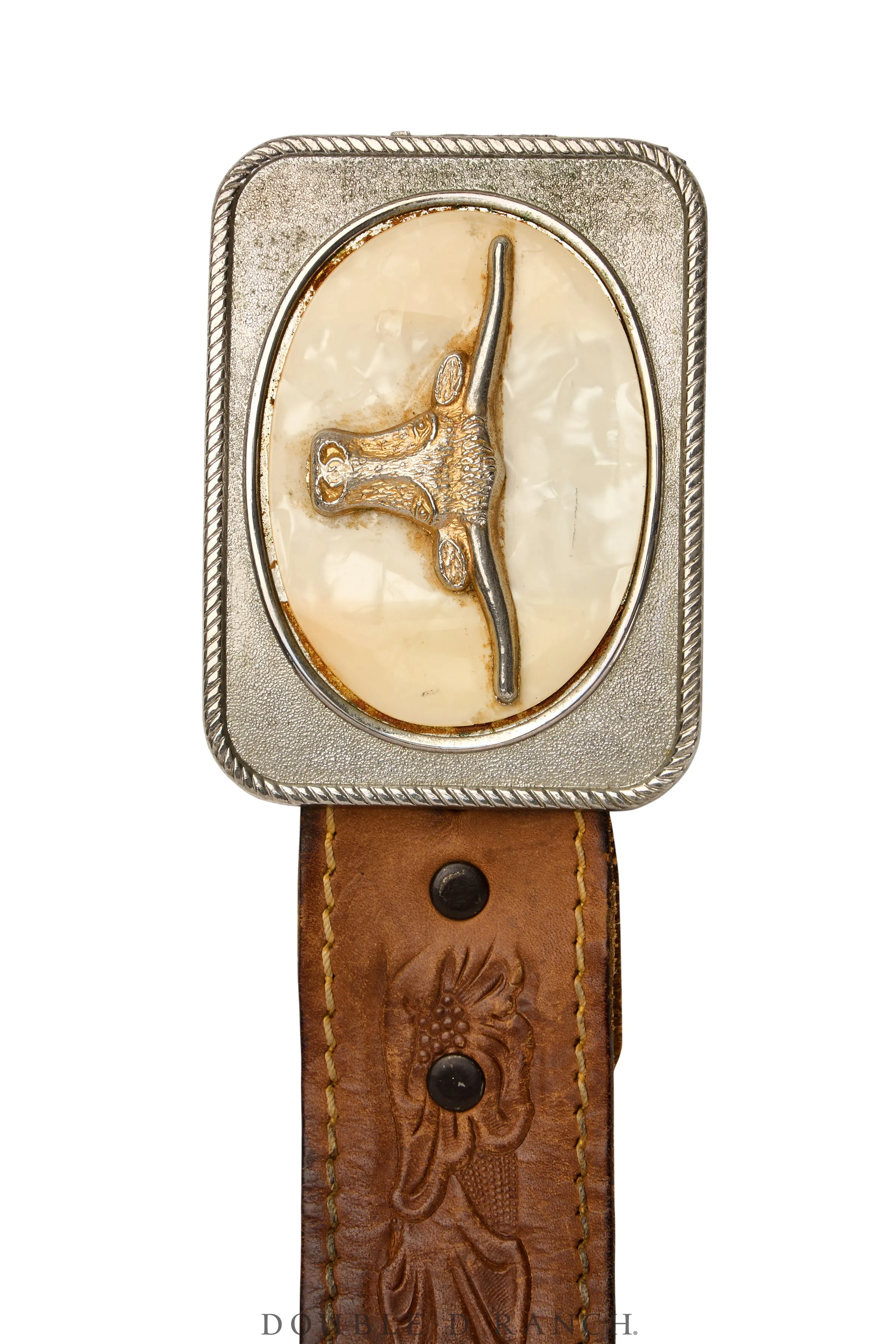 Belt, A Vintage, Buckle, Western, Enamel, Longhorn, Vintage, 693