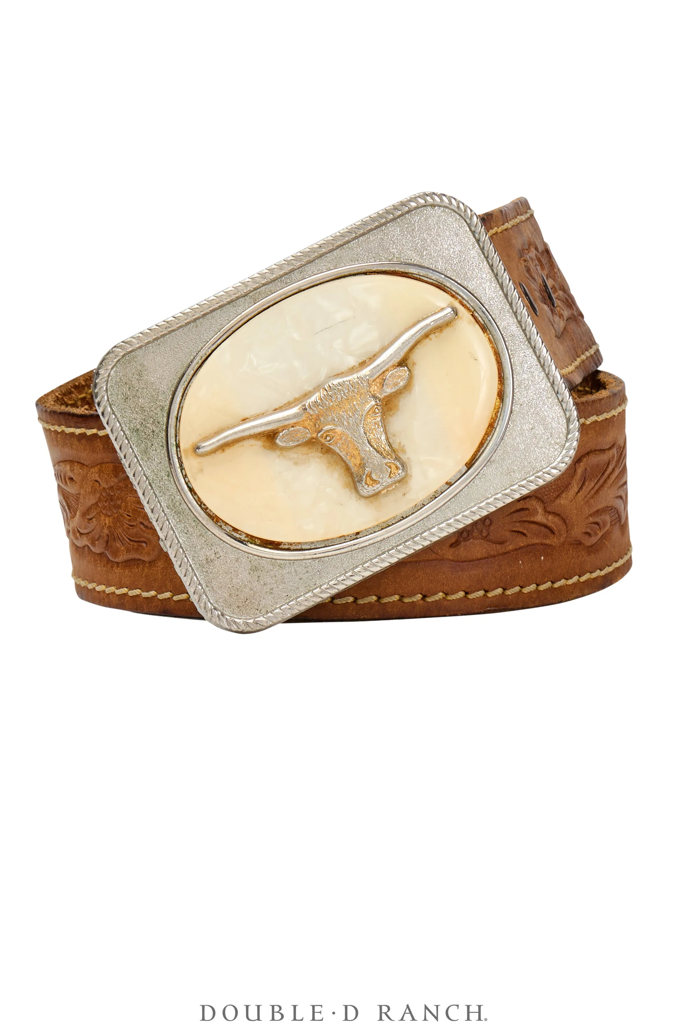 Belt, A Vintage, Buckle, Western, Enamel, Longhorn, Vintage, 693
