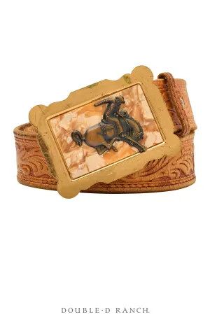 Belt, A Vintage, Buckle, Western, Lucite, Bucking Horse, Vintage, 684