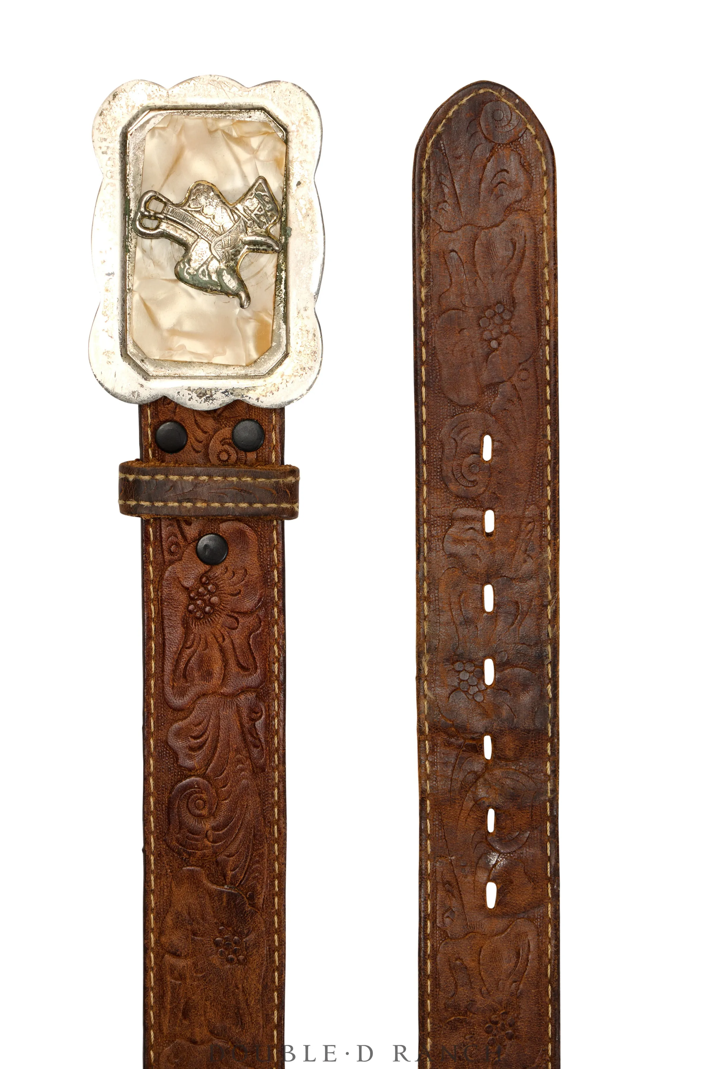 Belt, A Vintage, Buckle, Western, Lucite, Saddle, Vintage, 686