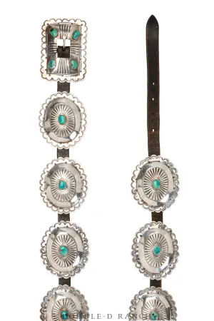 Belt, A Vintage, Concho, Turquoise, Hallmark, Estate, Vintage, 421