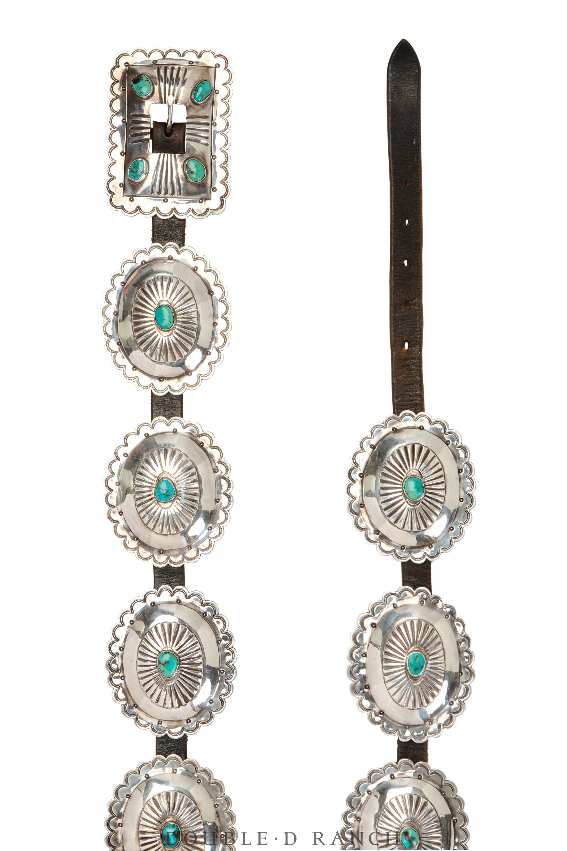 Belt, A Vintage, Concho, Turquoise, Hallmark, Estate, Vintage, 421