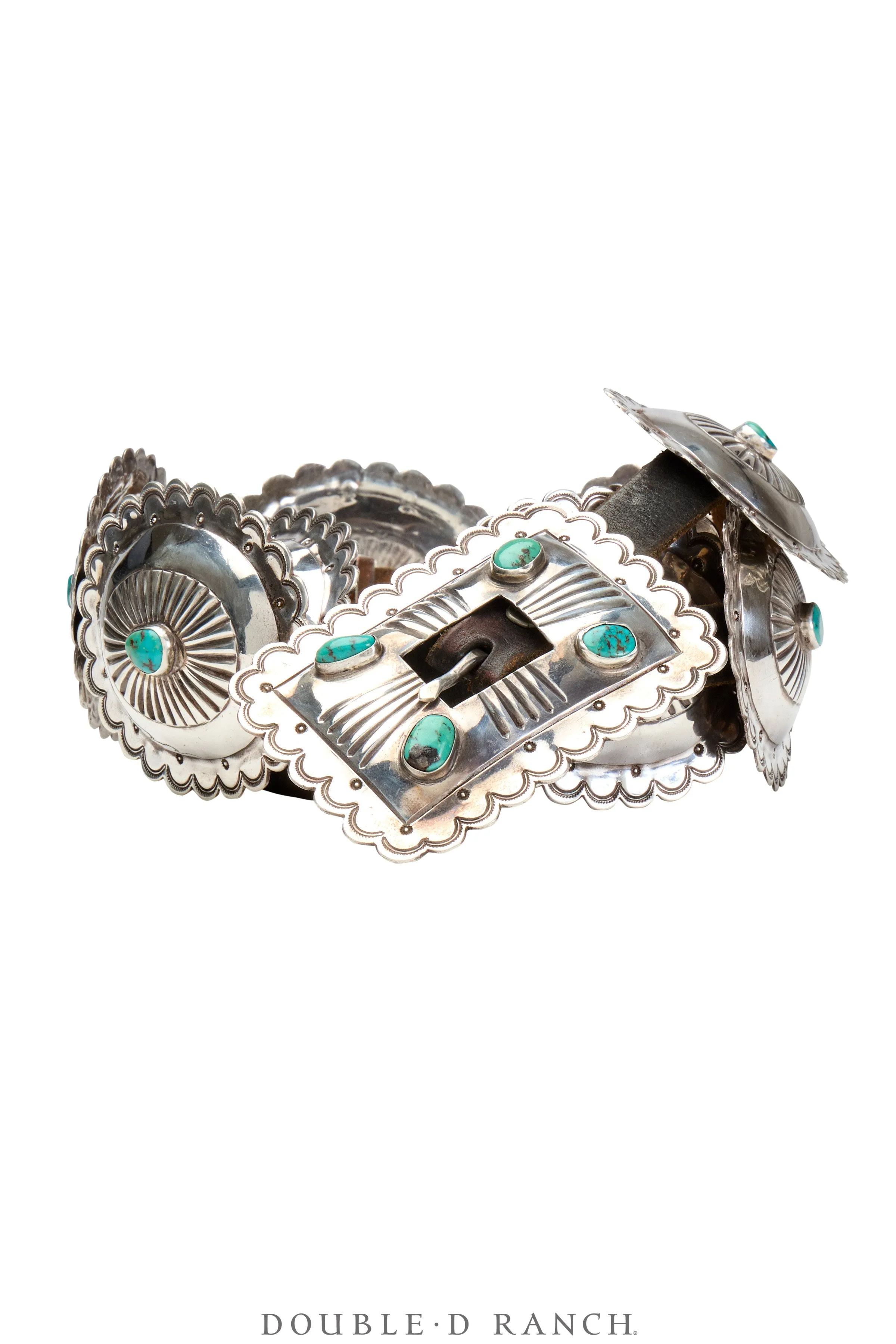 Belt, A Vintage, Concho, Turquoise, Hallmark, Estate, Vintage, 421