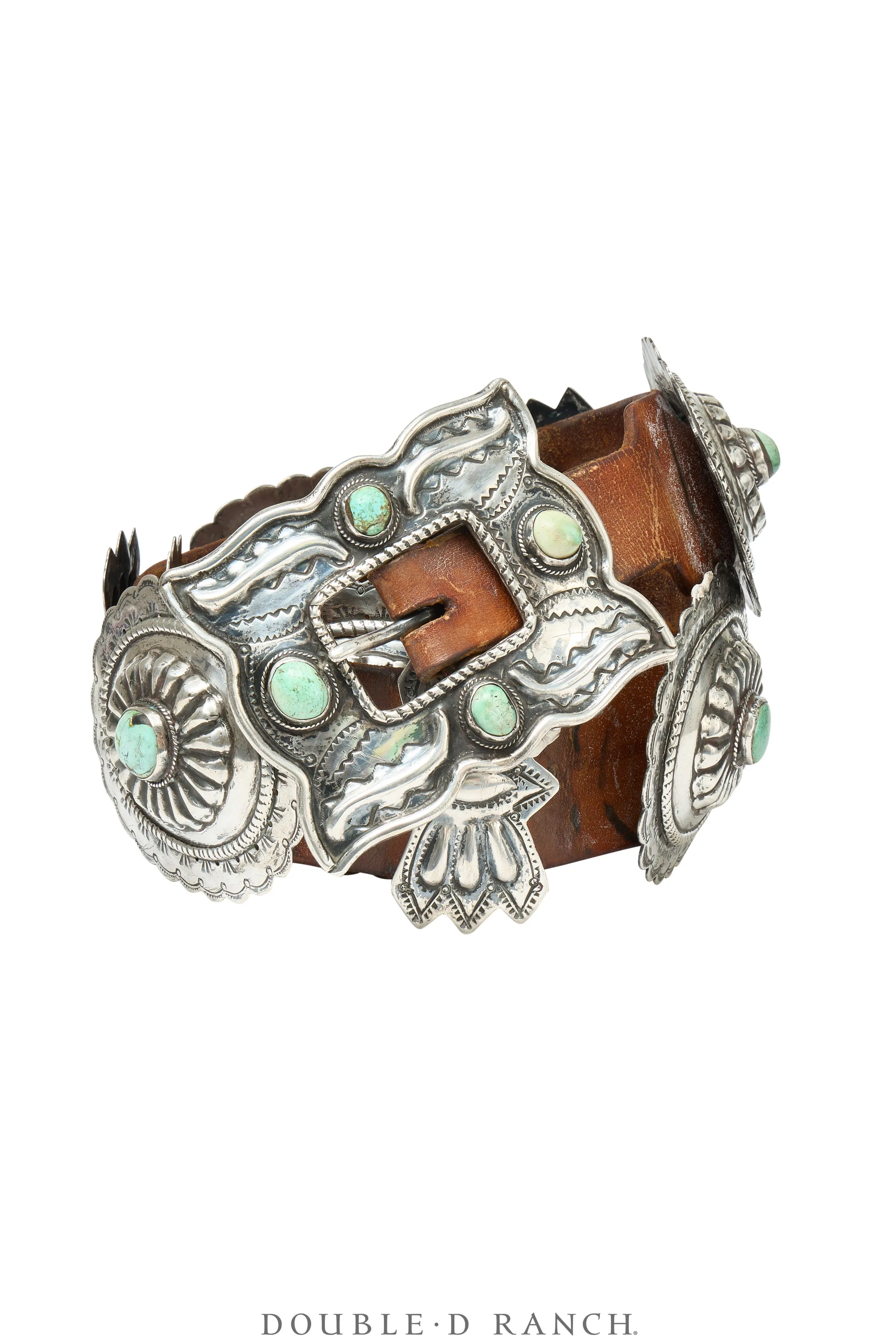 Belt, Concho, 2nd Phase, Turquoise, Vintage, Washington Estate, ‘50s, 626