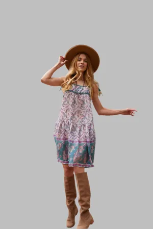 Betsy Printed Short Dress Teal