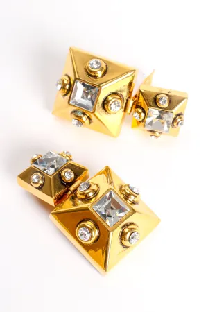 Beveled Pyramid Drop Earrings