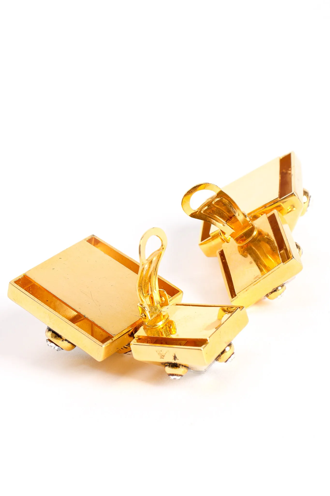 Beveled Pyramid Drop Earrings