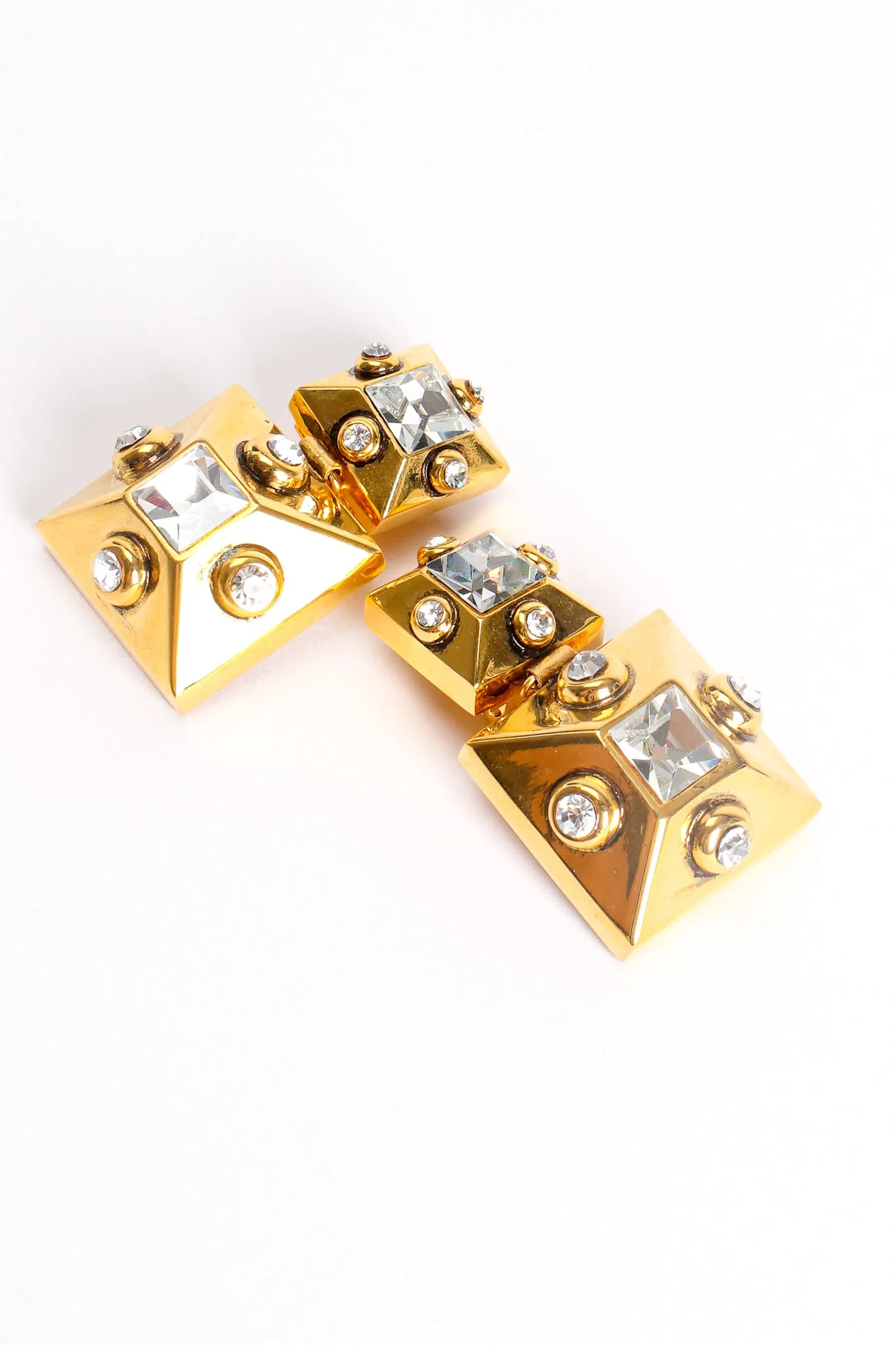 Beveled Pyramid Drop Earrings