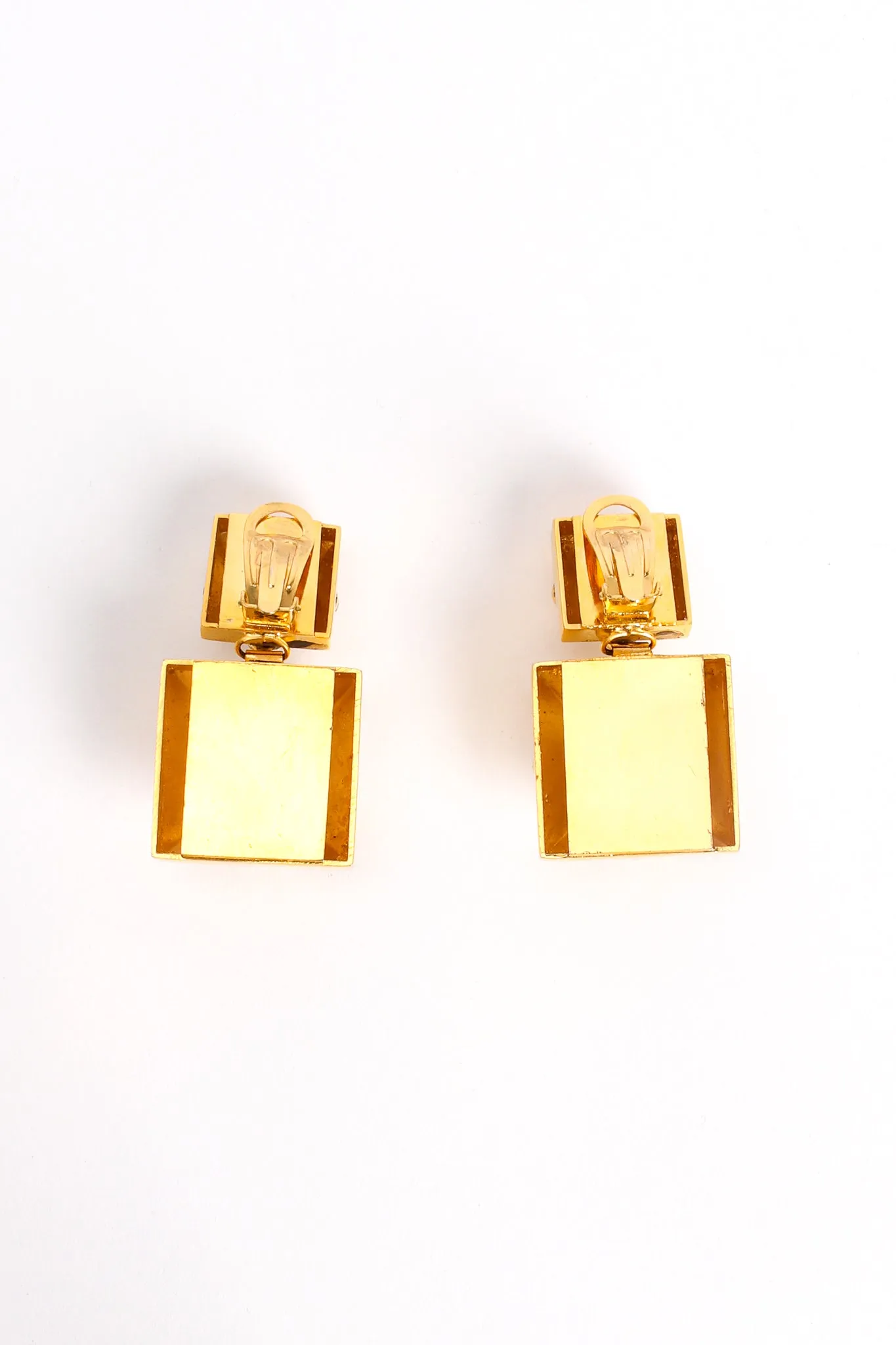 Beveled Pyramid Drop Earrings