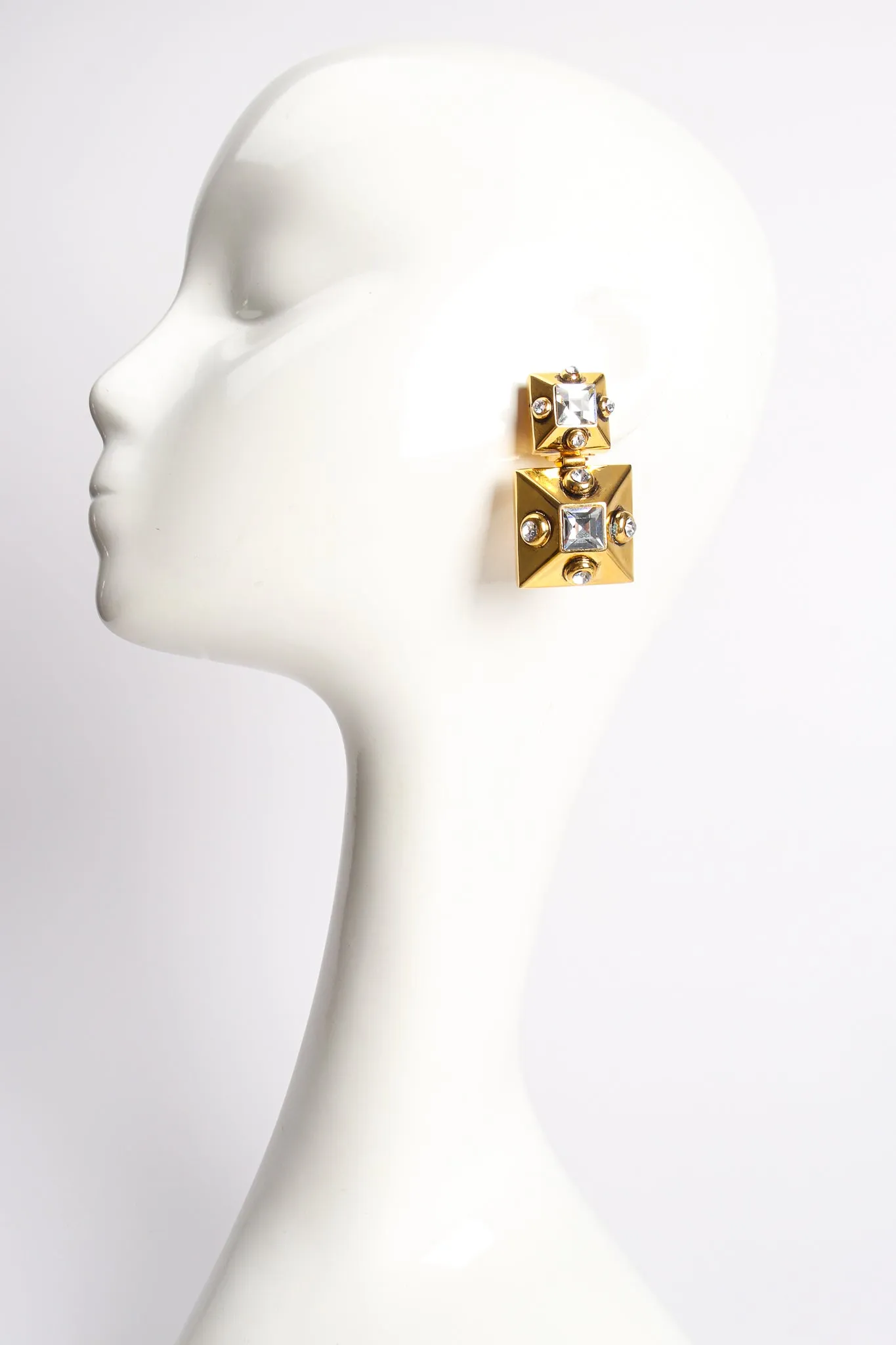Beveled Pyramid Drop Earrings