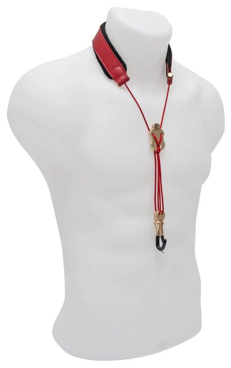 BG Saxophone Leather Strap ~ Red ~ Alto, Tenor Sax